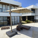 (MEGA PROMOÇÃO) - Ombrelone Parnaso Guarda Sol Gold Led Alumínio 3,0 x 3,0 C/ Base em 100 L