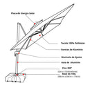 (MEGA PROMOÇÃO) - Ombrelone Parnaso Guarda Sol Gold Led Alumínio 3,0 x 3,0 C/ Base em 100 L
