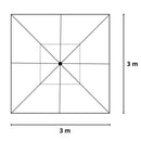 (MEGA PROMOÇÃO) - Ombrelone Parnaso Guarda Sol Gold Led Alumínio 3,0 x 3,0 C/ Base em 100 L