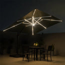 (MEGA PROMOÇÃO) - Ombrelone Parnaso Guarda Sol Gold Led Alumínio 3,0 x 3,0 C/ Base em 100 L