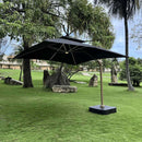 (MEGA PROMOÇÃO) - Ombrelone Parnaso Guarda Sol Gold Led Alumínio 3,0 x 3,0 C/ Base em 100 L