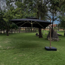 (MEGA PROMOÇÃO) - Ombrelone Parnaso Guarda Sol Gold Led Alumínio 3,0 x 3,0 C/ Base em 100 L